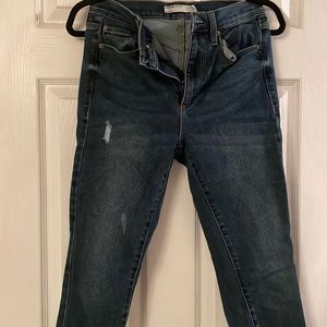 Distressed denim skinnys